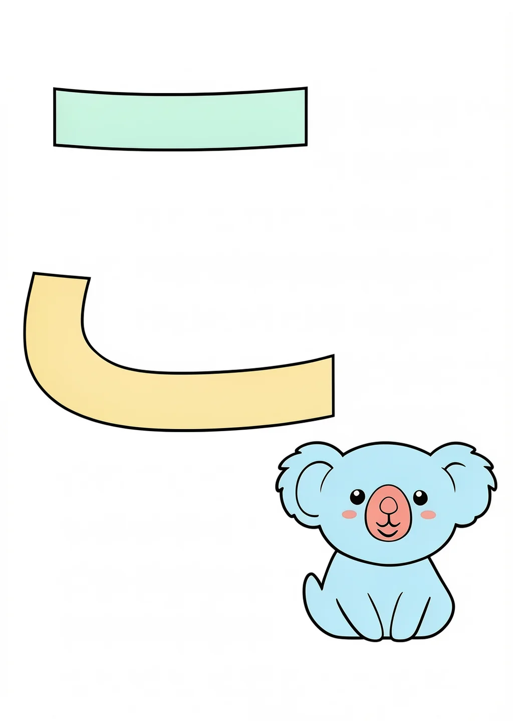 ひらがな「こ」の塗り絵の見本