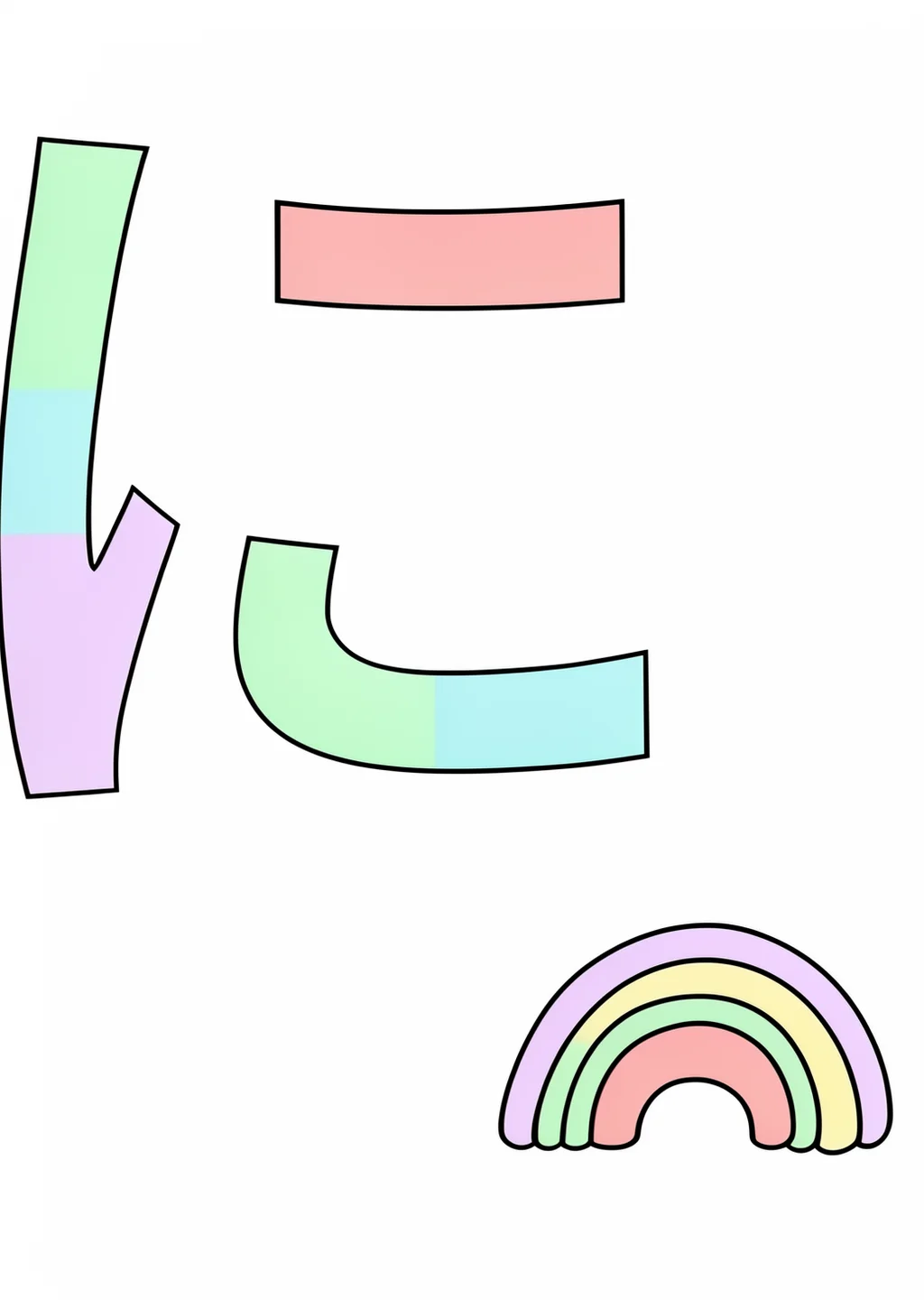 ひらがな「に」の塗り絵の見本