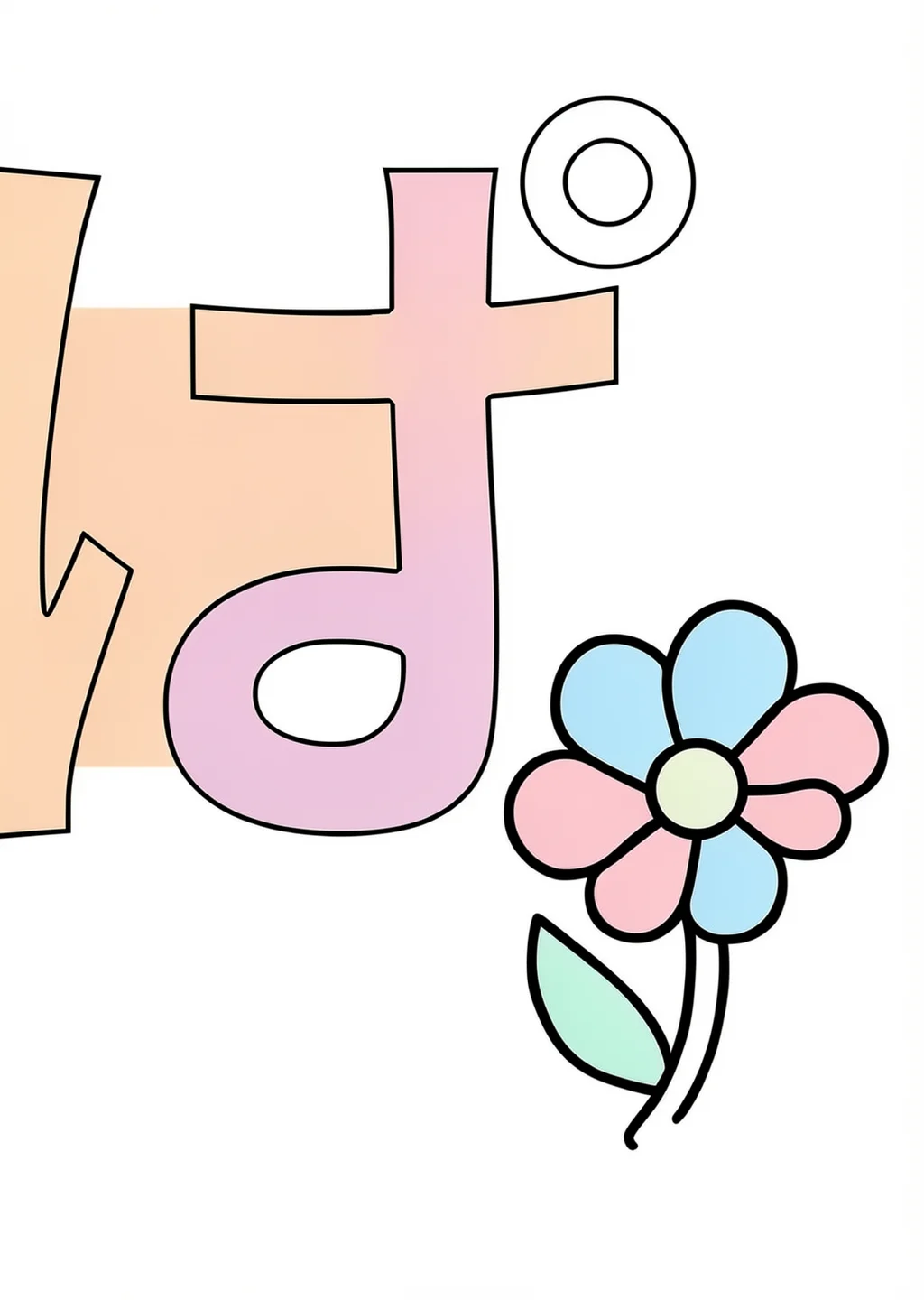 ひらがな「ぱ」の塗り絵の見本