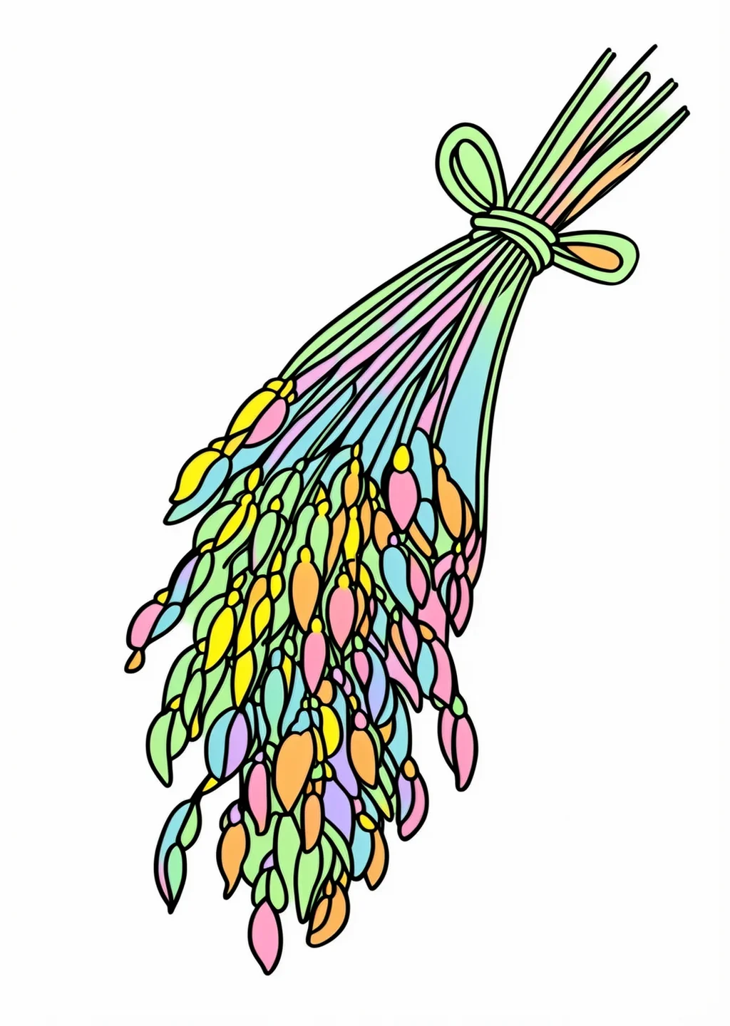 稲穂の塗り絵の見本