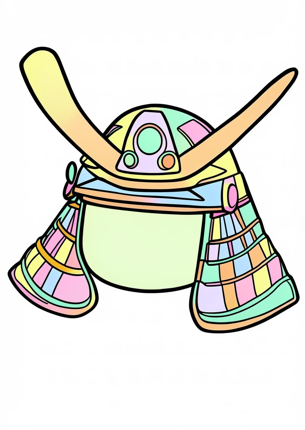 兜の塗り絵の見本
