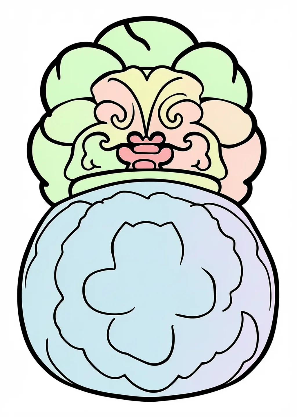 鏡餅の塗り絵の見本