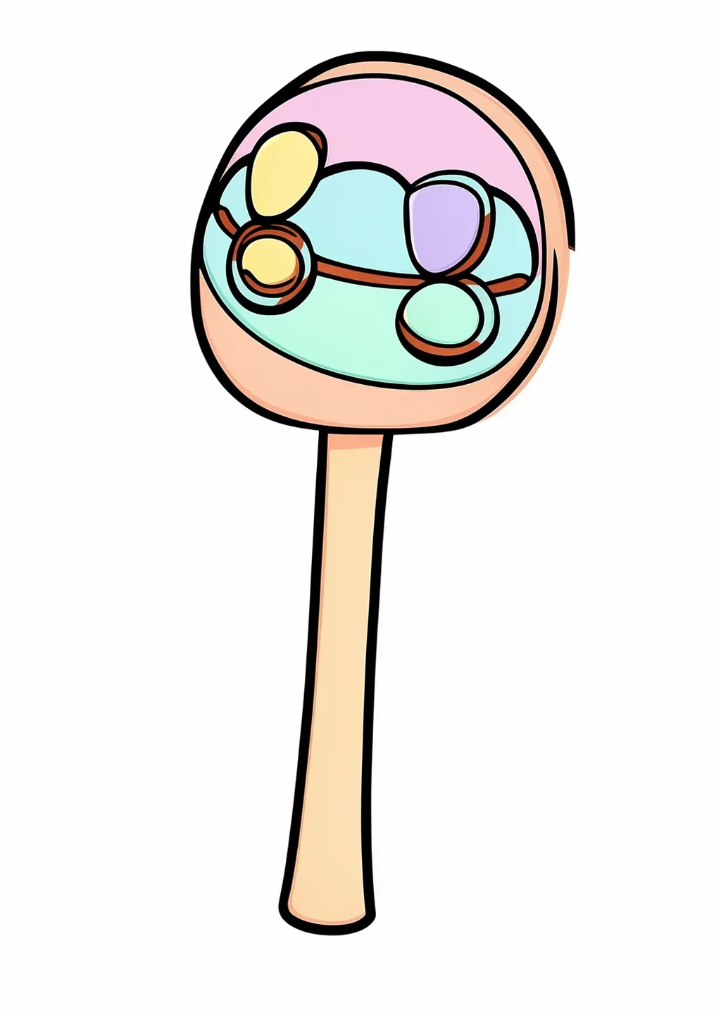 けん玉の塗り絵の見本