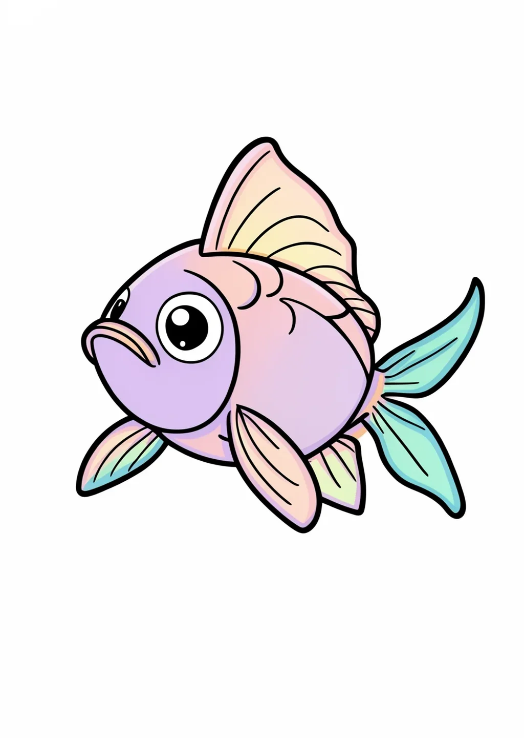 金魚の塗り絵の見本