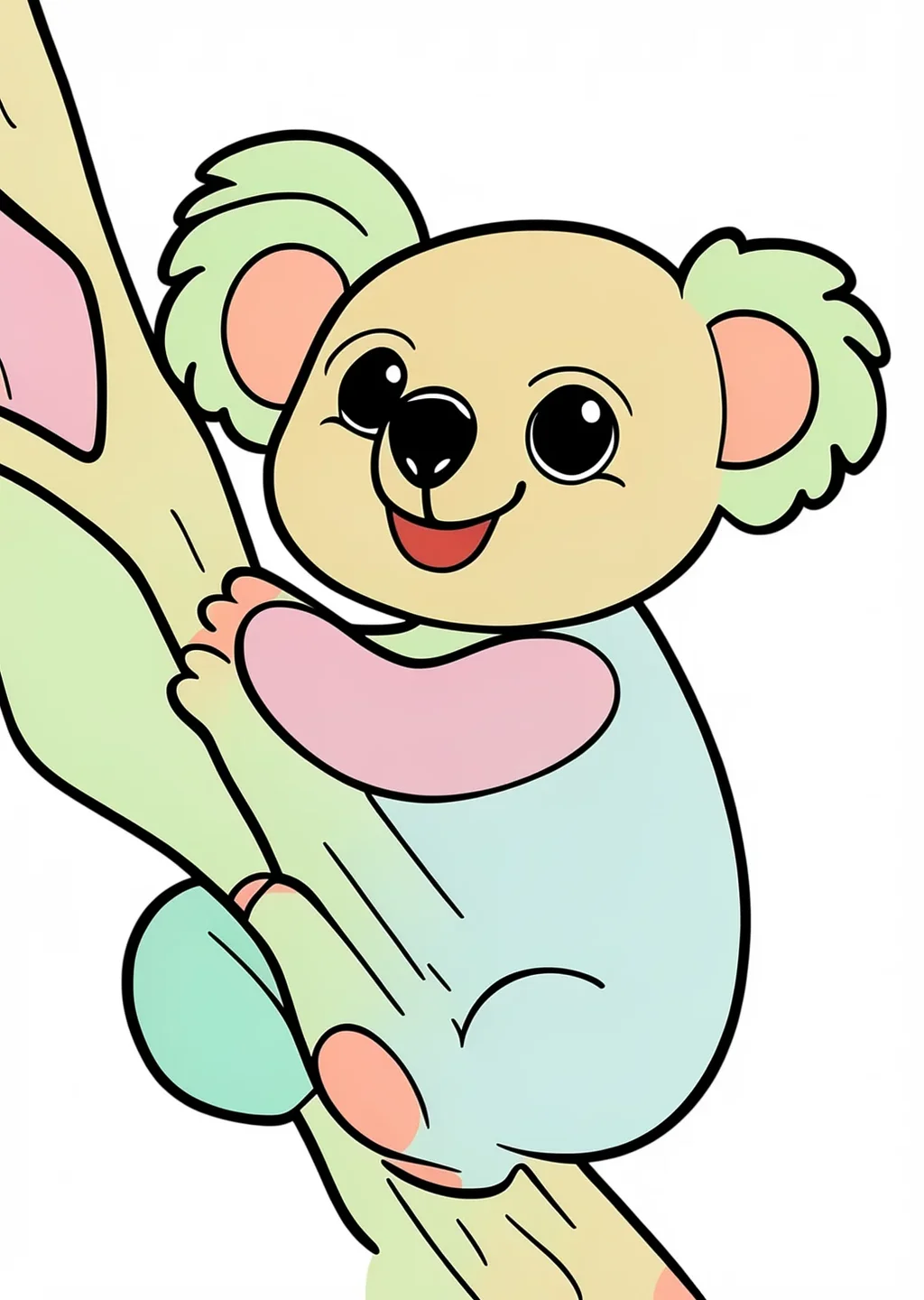 コアラの塗り絵の見本