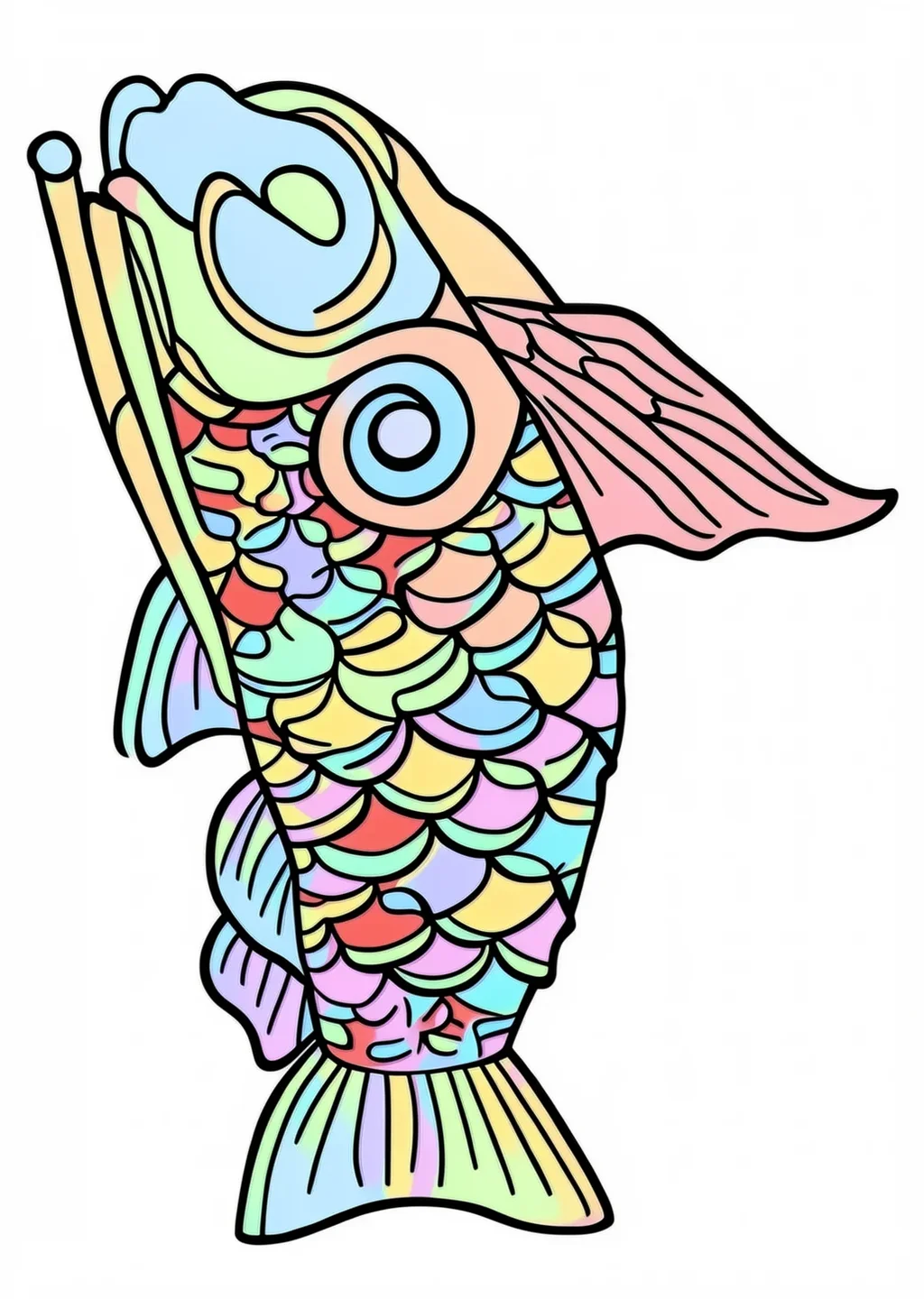 こどもの日・こいのぼりの塗り絵の見本
