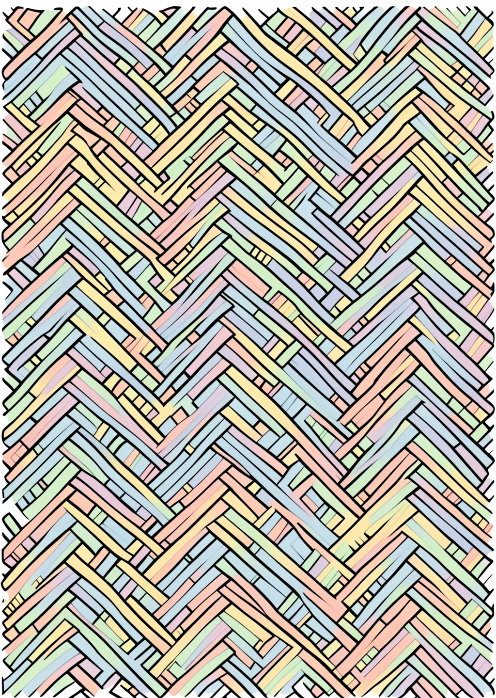 網代文様の塗り絵の見本