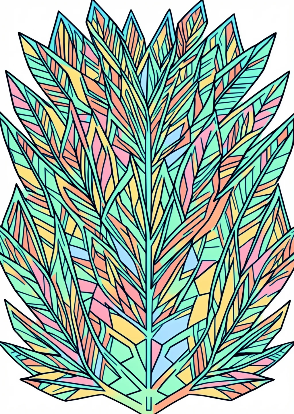 麻の葉文様の塗り絵の見本