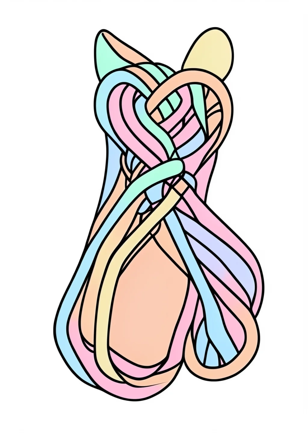 あやとりの塗り絵の見本
