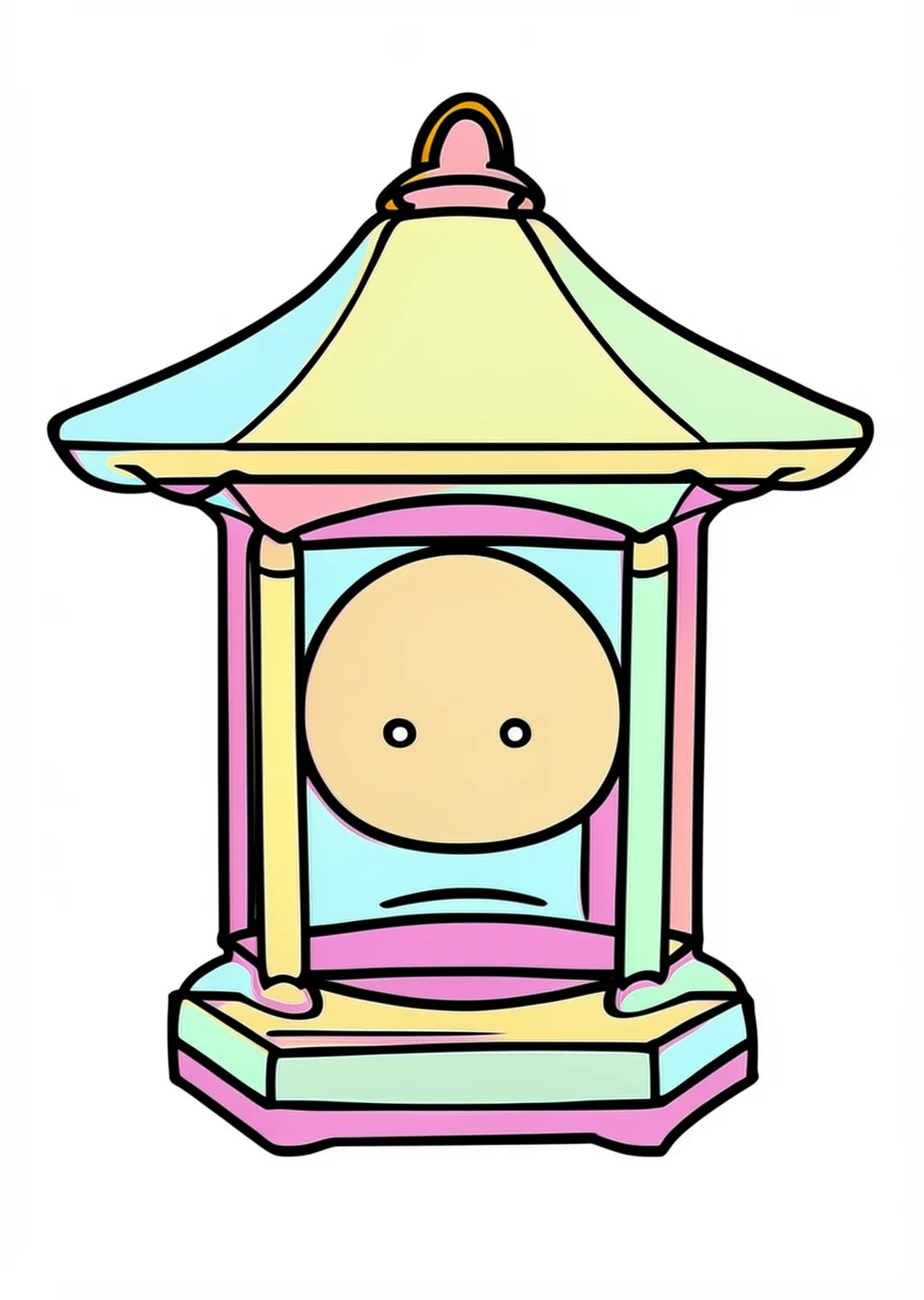 お盆の迎え火の塗り絵の見本