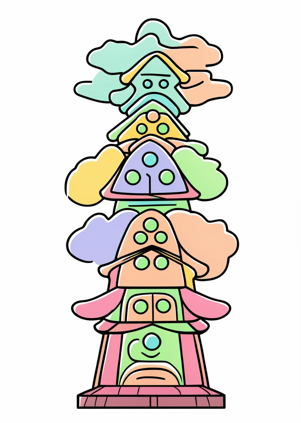 だるま落としの塗り絵の見本