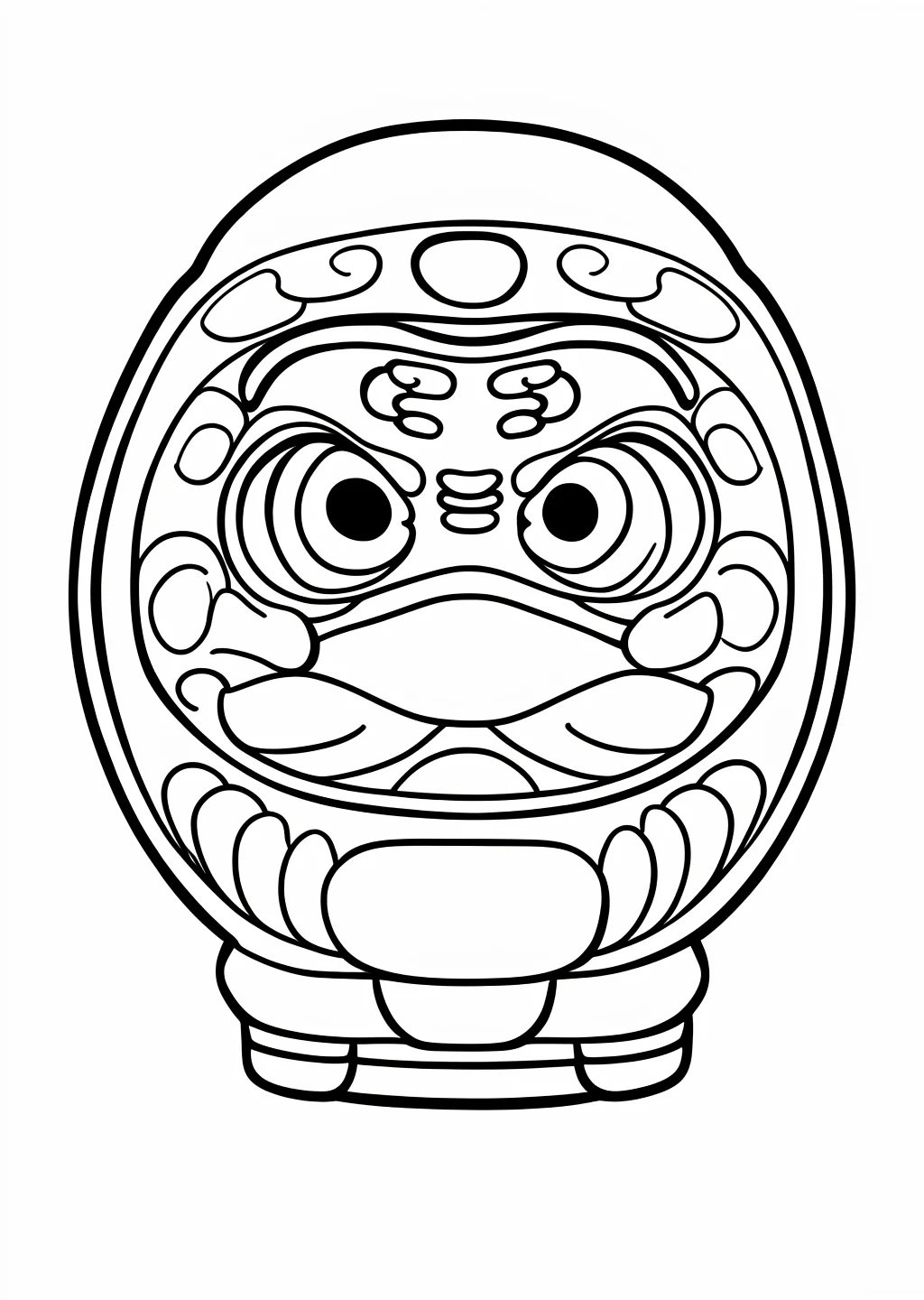 だるまの塗り絵（高齢者向け・簡単）