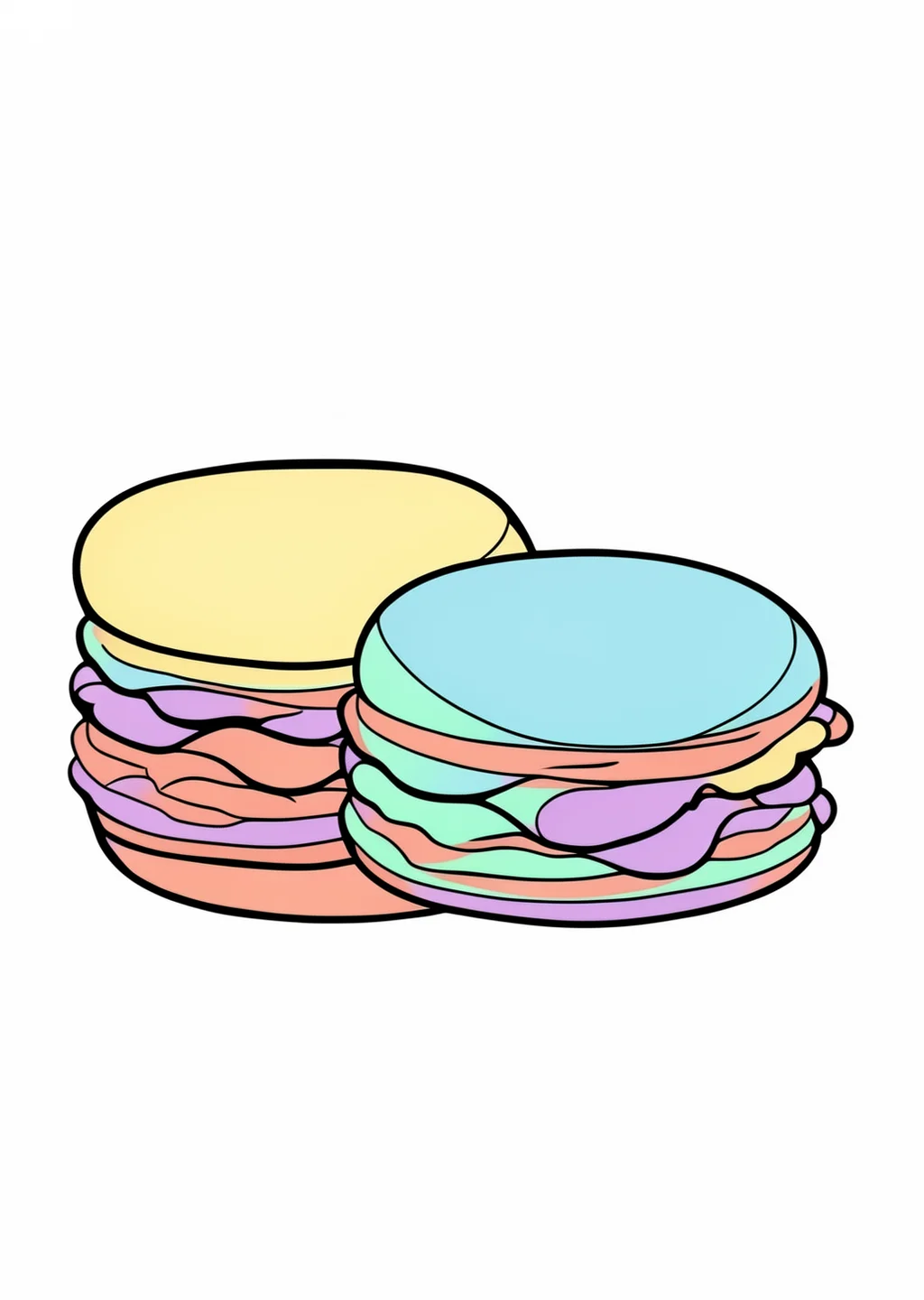 どら焼きの塗り絵の見本