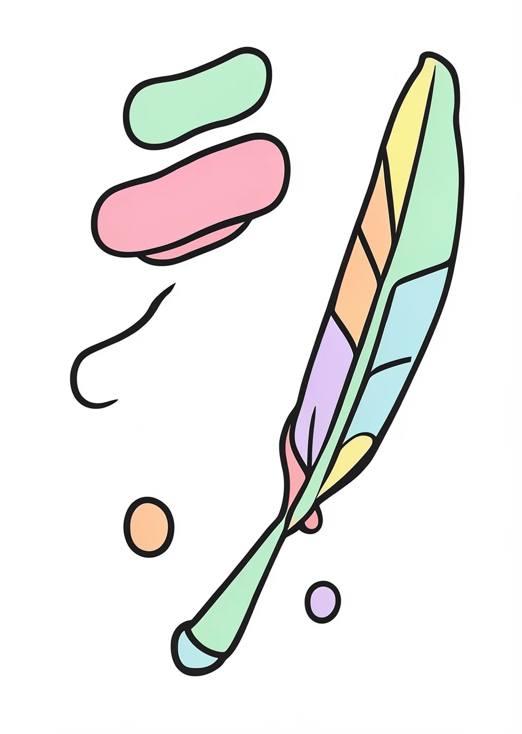 筆の塗り絵の見本
