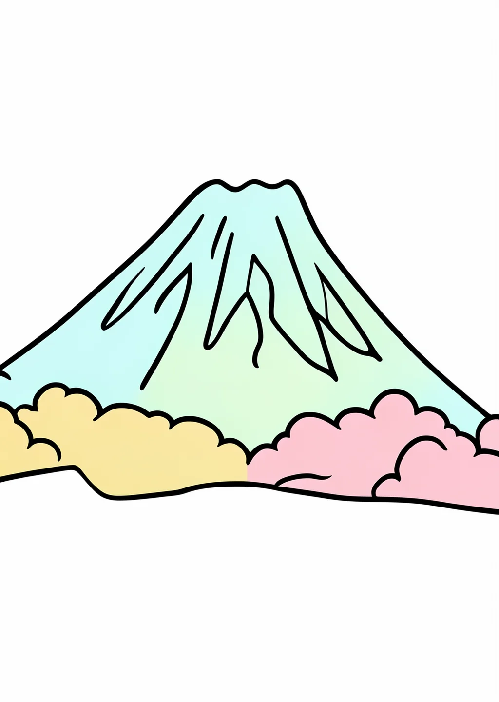 富士山の塗り絵の見本