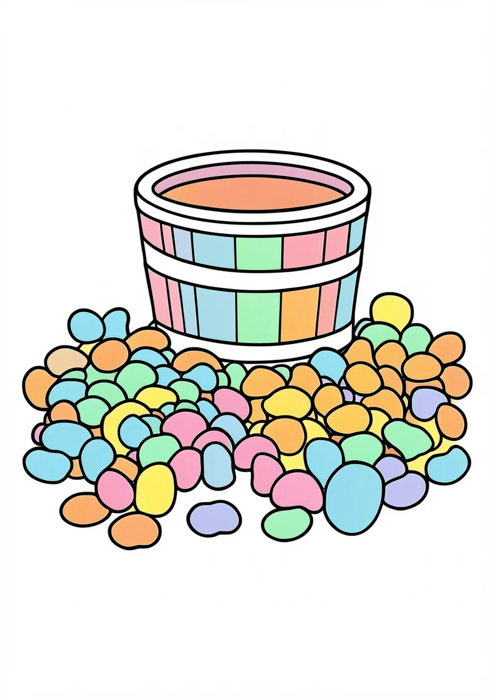 節分の豆の塗り絵の見本