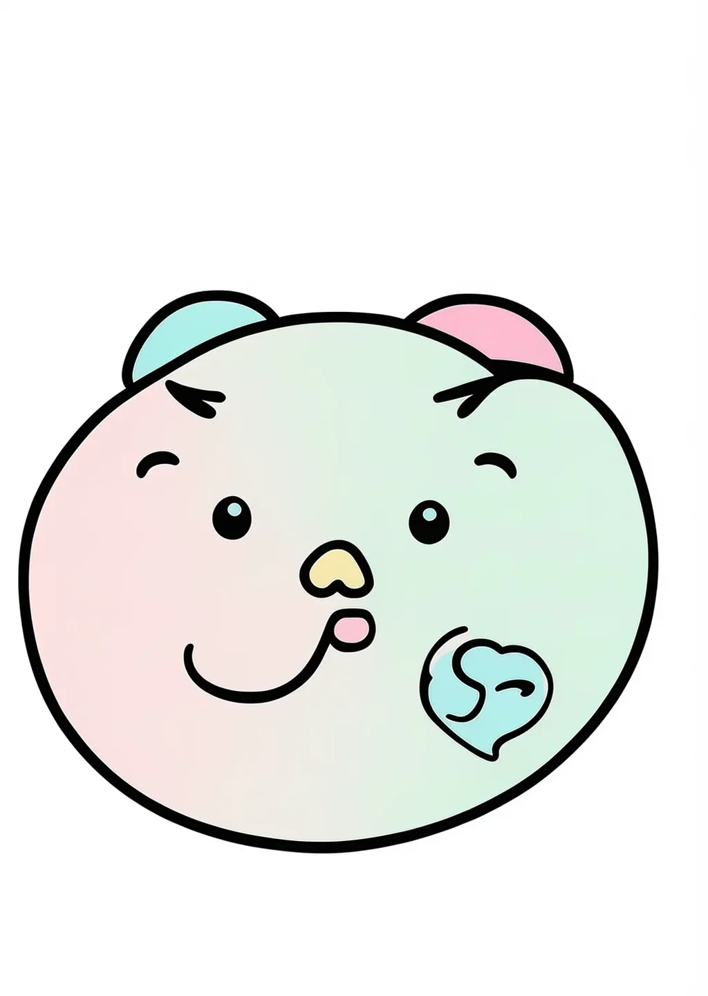 福笑いの塗り絵の見本