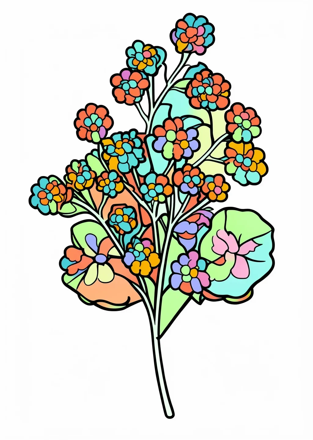 萩の花の塗り絵の見本