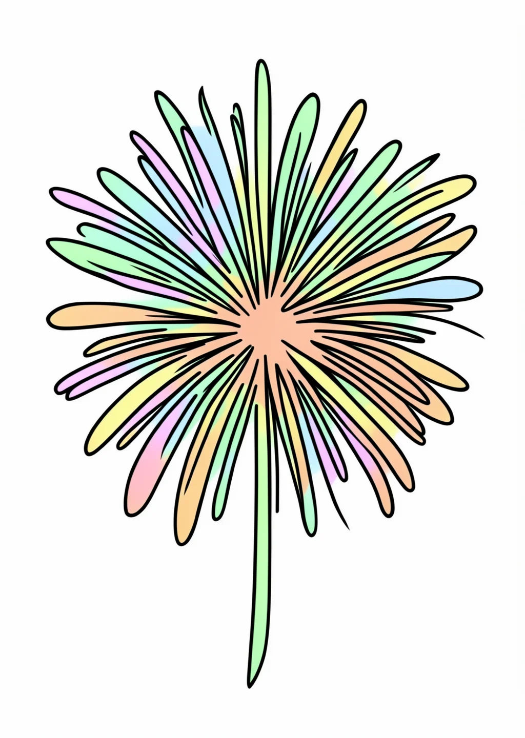 花火の塗り絵の見本
