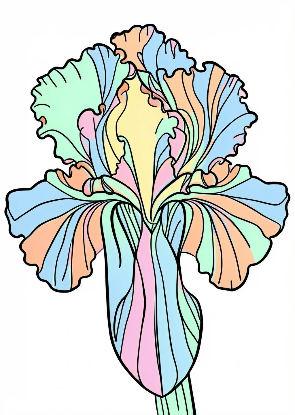 花菖蒲の塗り絵の見本