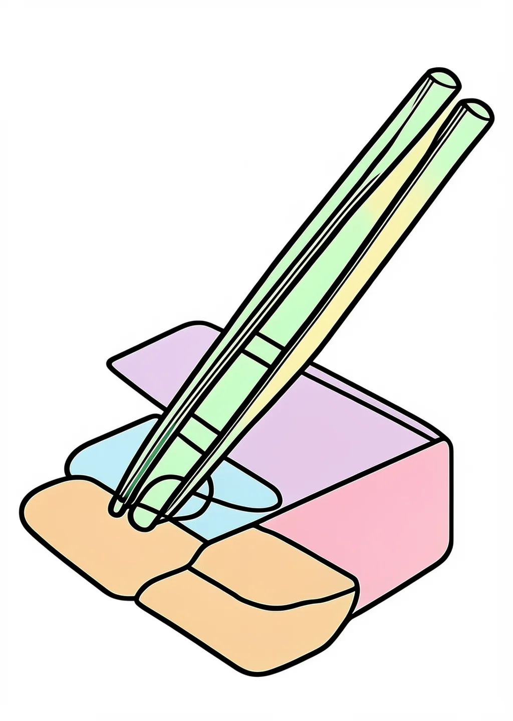 箸の塗り絵の見本