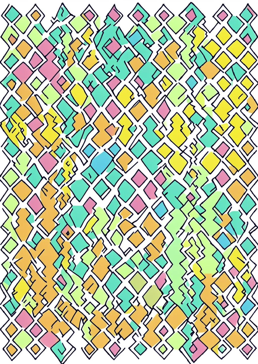 菱文様の塗り絵の見本
