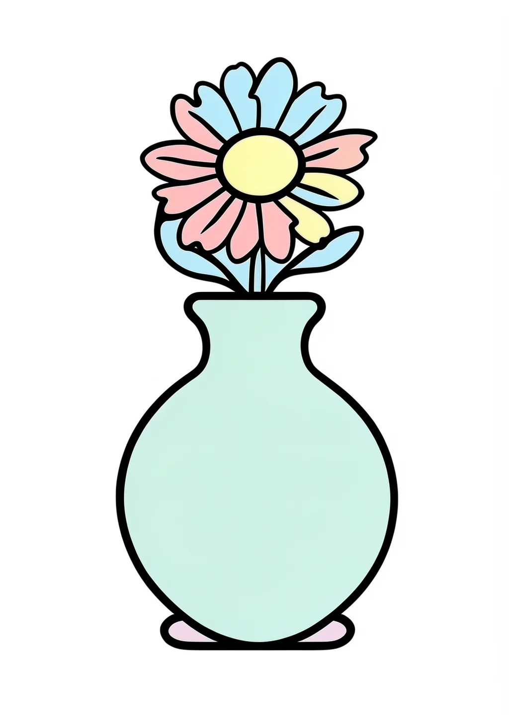 花瓶の塗り絵の見本
