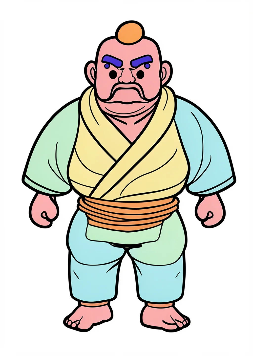 紙相撲の塗り絵の見本