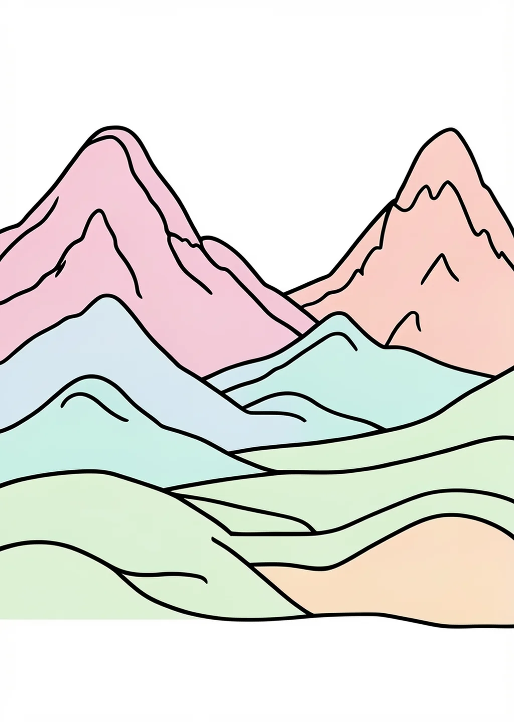 霞の塗り絵の見本