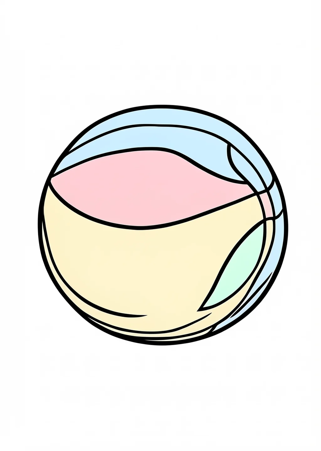 けまりの塗り絵の見本