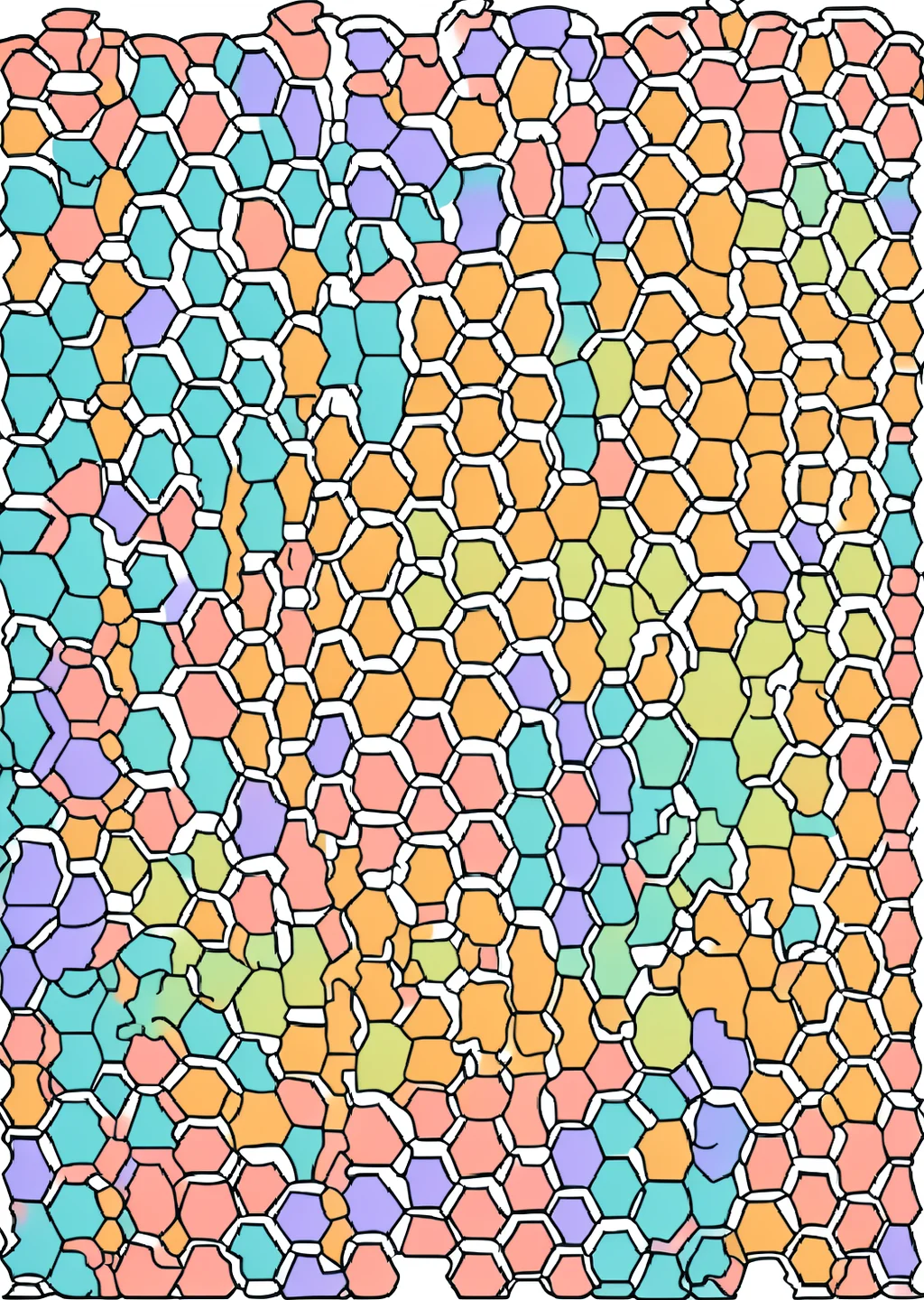 亀甲文様の塗り絵の見本