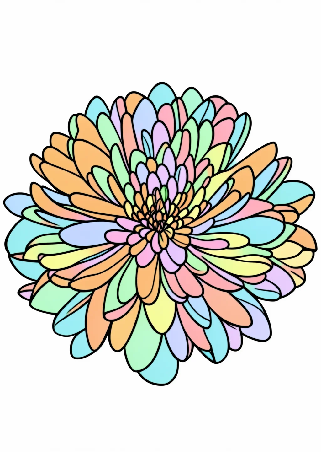 菊の塗り絵の見本