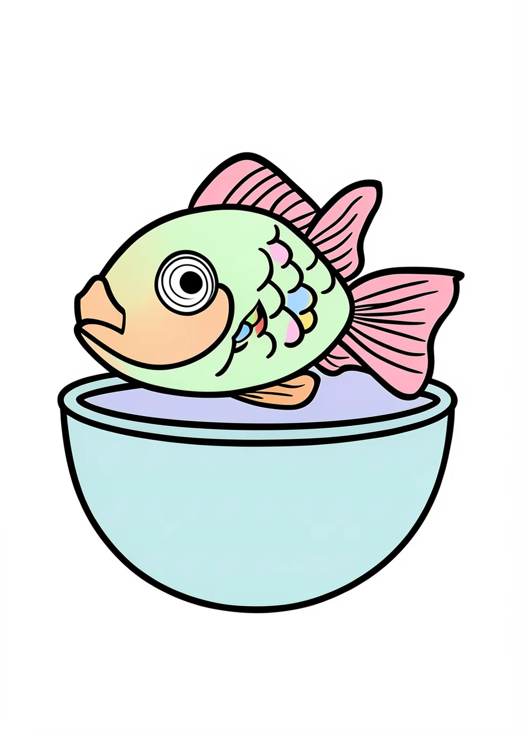 金魚の塗り絵の見本