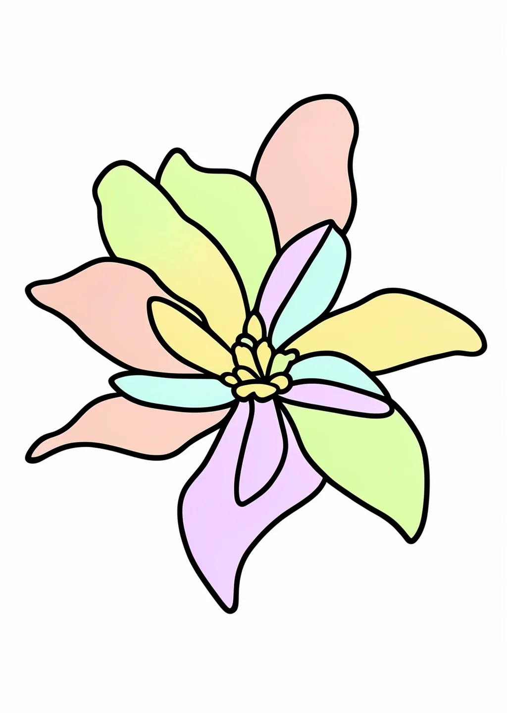 辛夷の塗り絵の見本