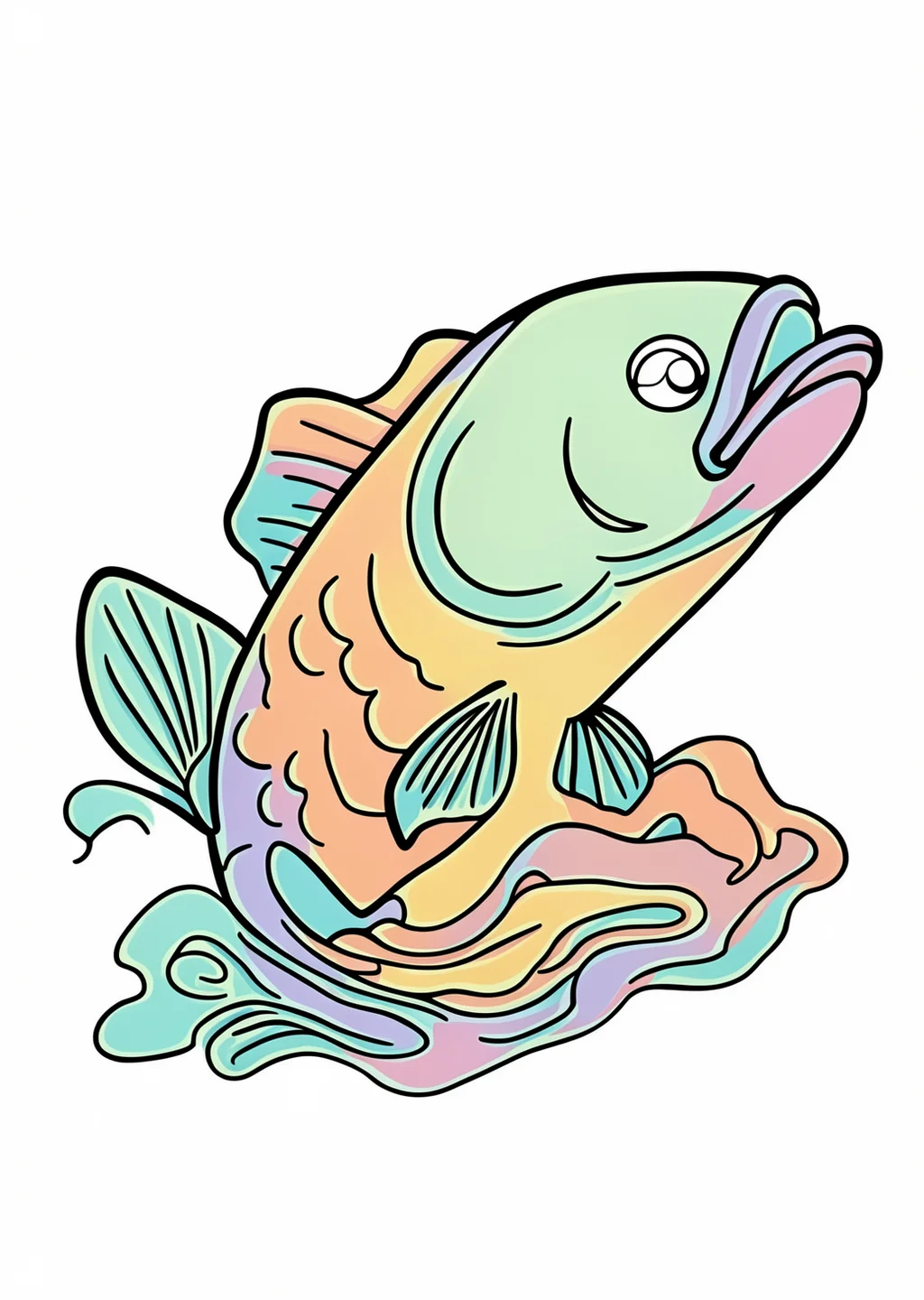 鯉の塗り絵の見本