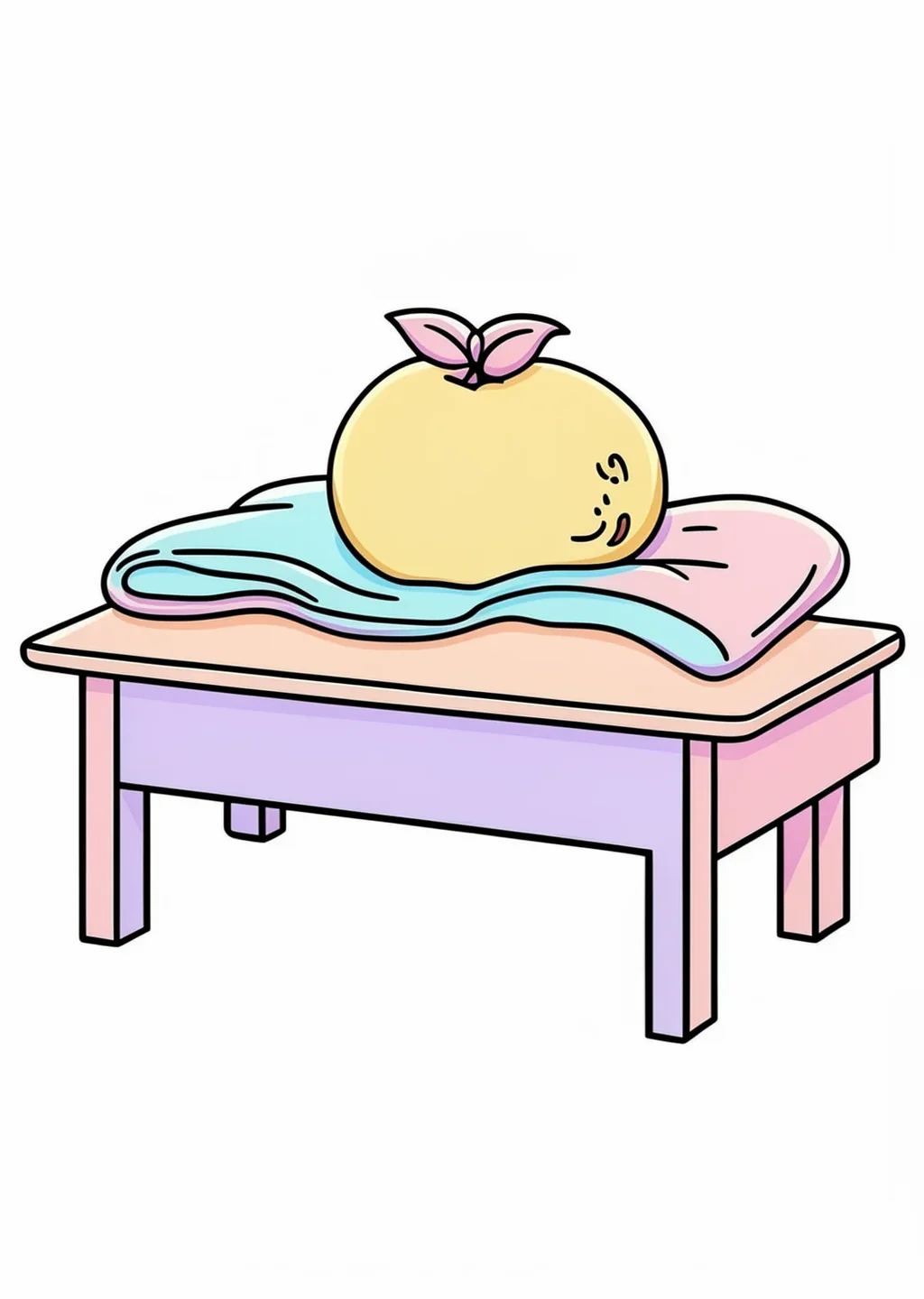 こたつの塗り絵の見本