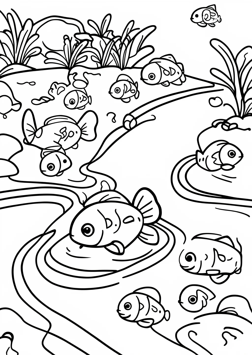 めだかの塗り絵