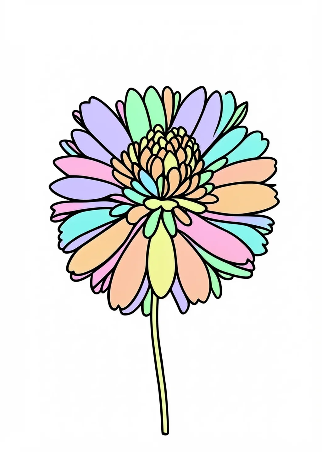 なでしこの花の塗り絵の見本