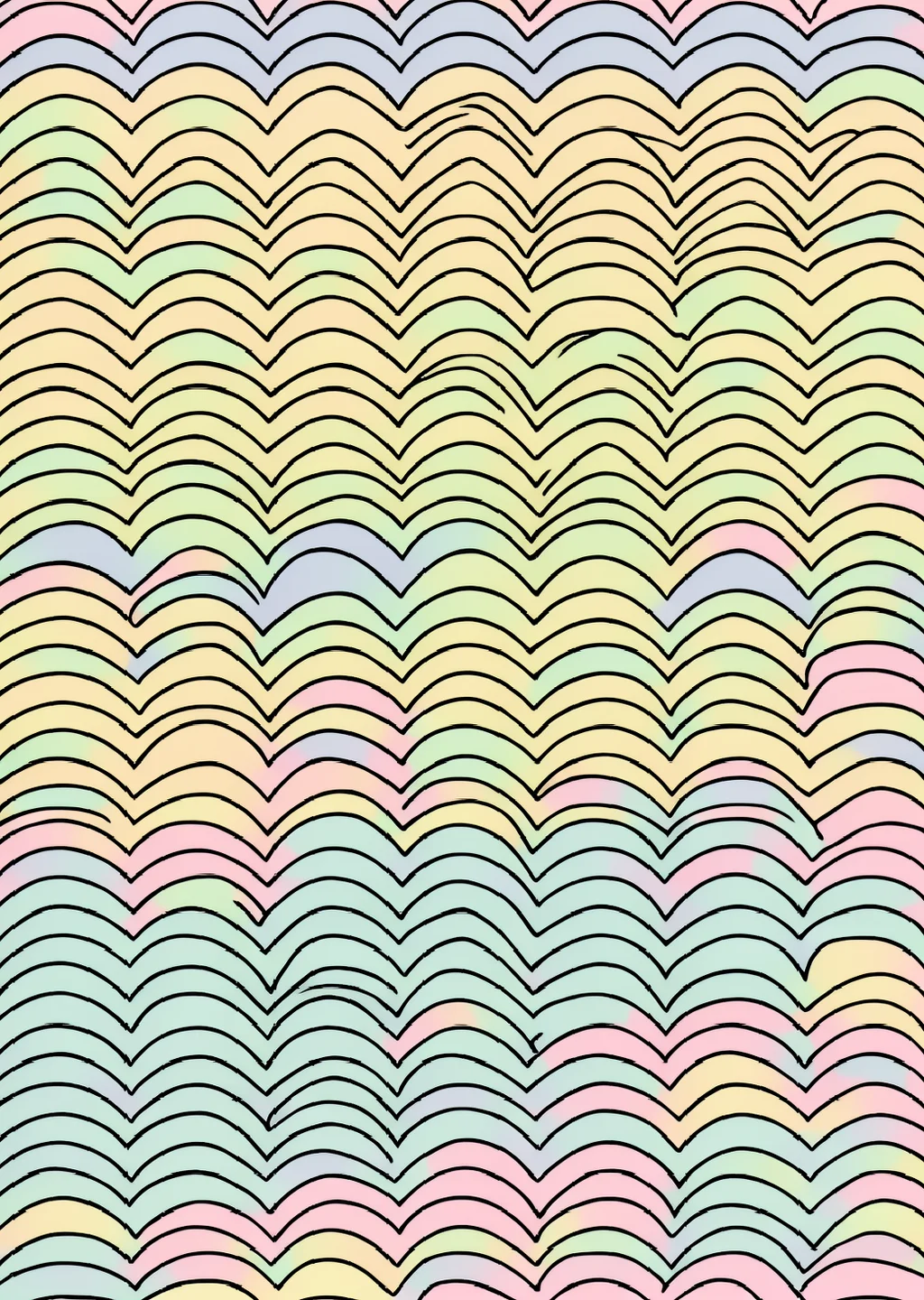 波の塗り絵の見本