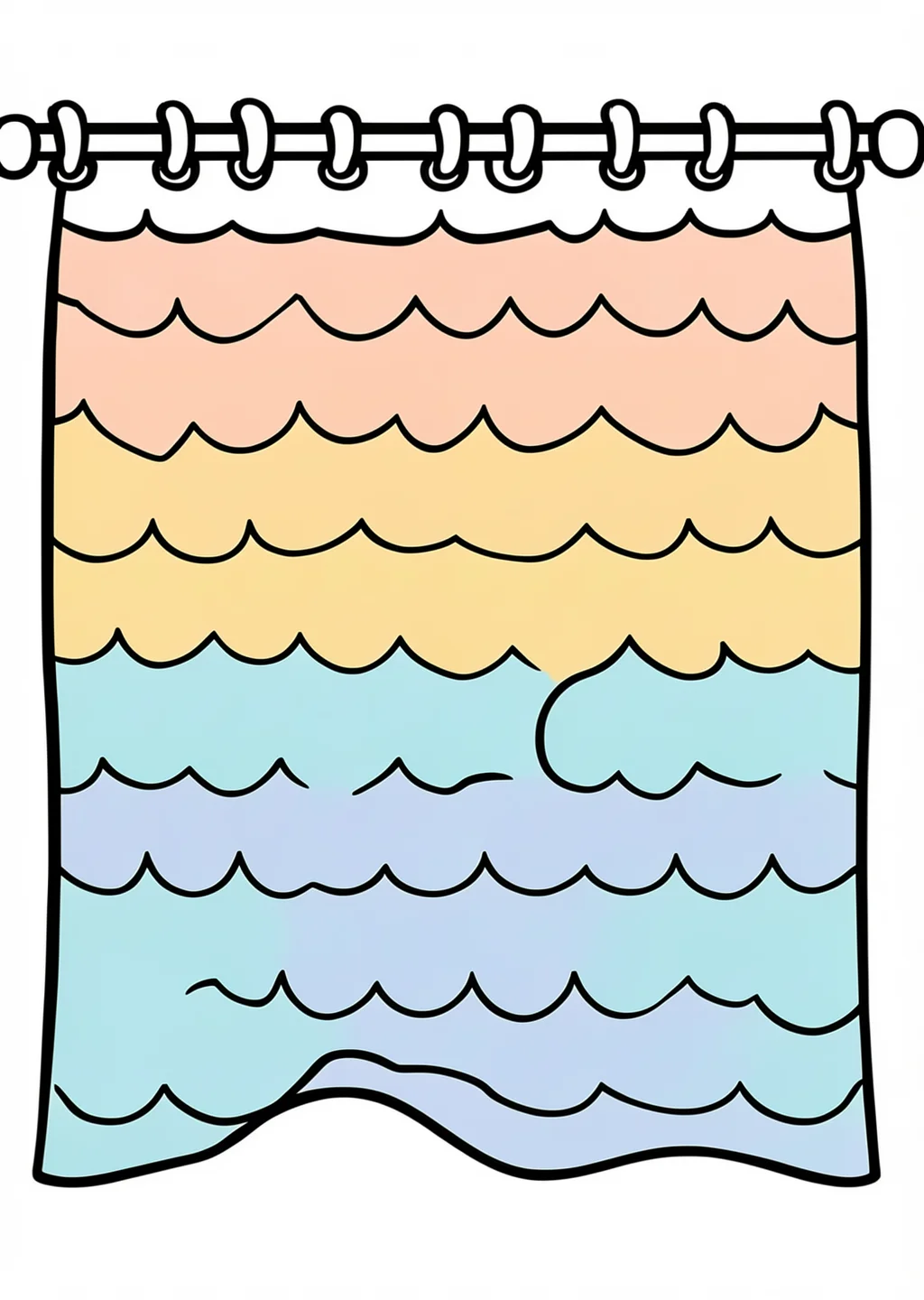 のれんの塗り絵の見本
