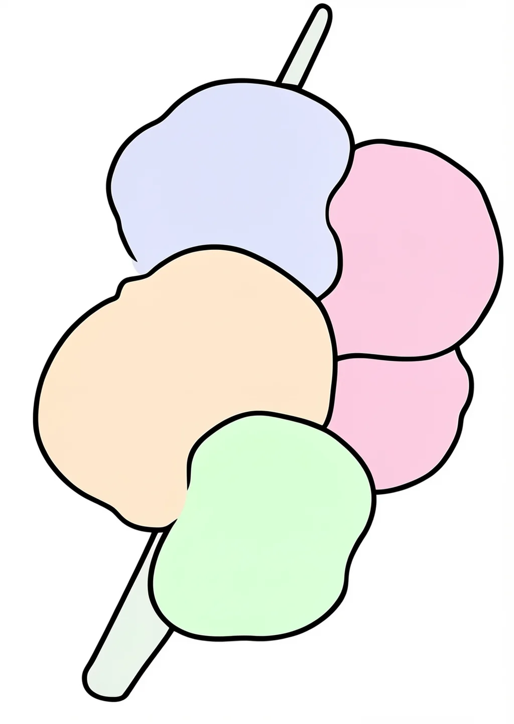 おだんごの塗り絵の見本