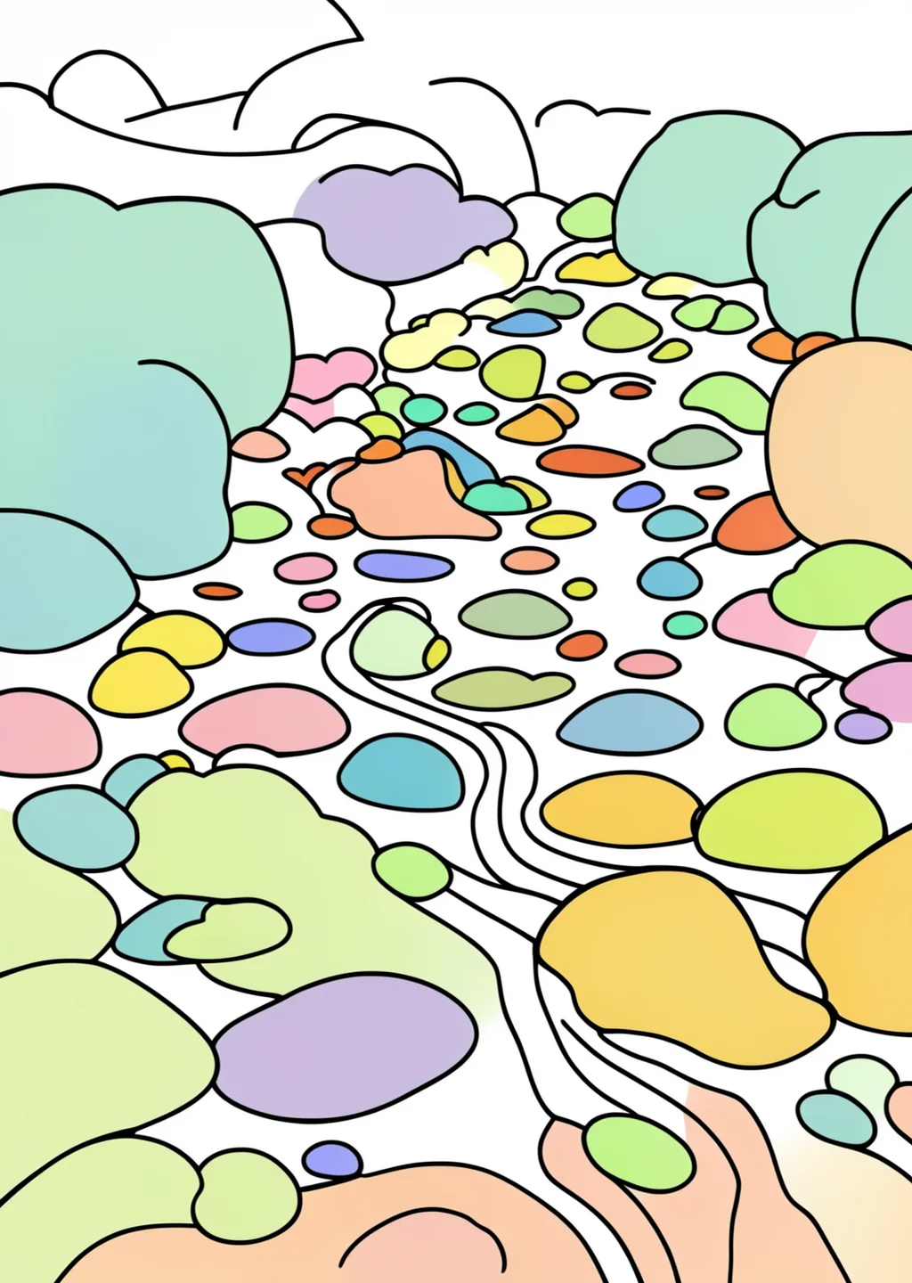 小川の塗り絵の見本