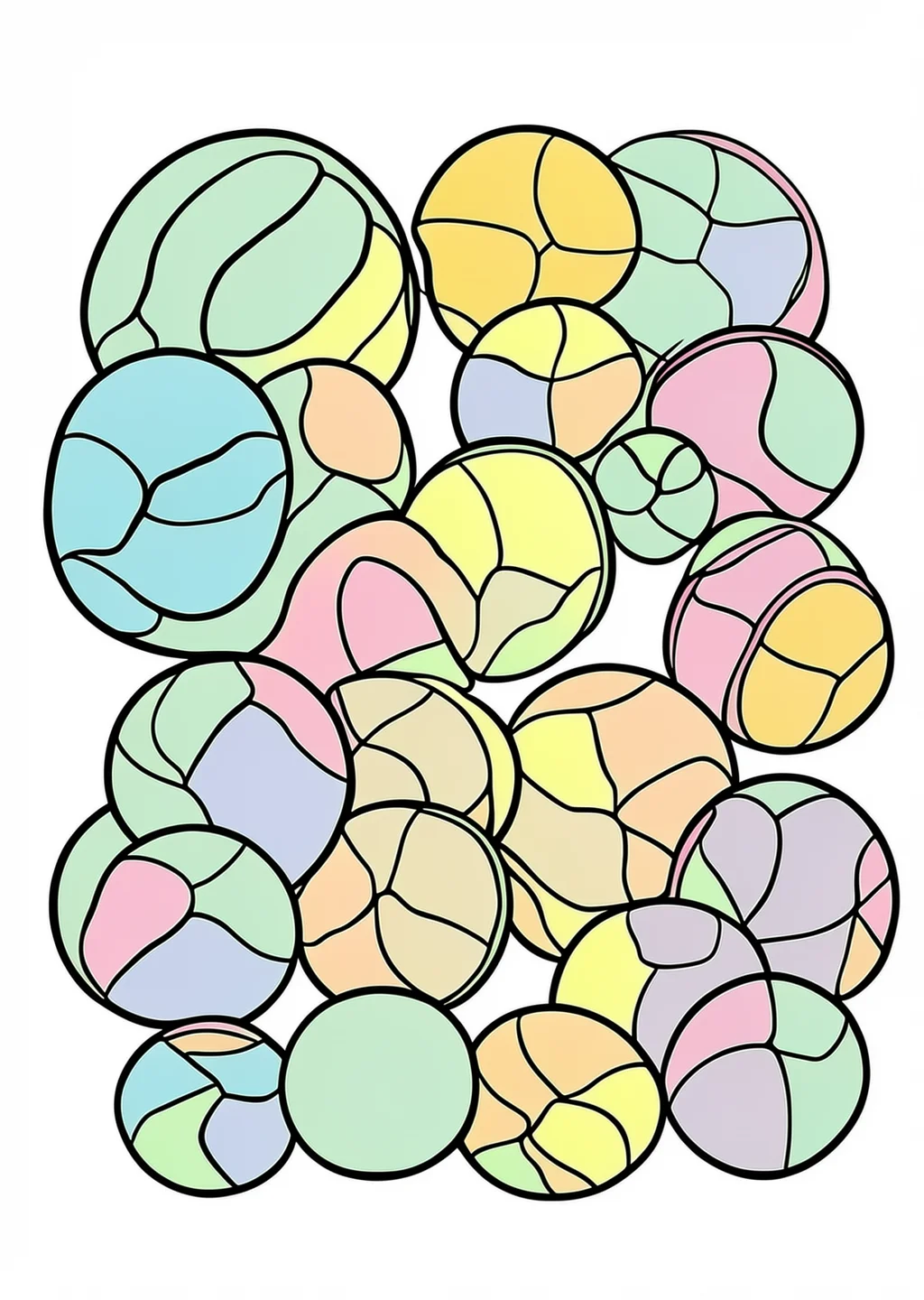 おはじきの塗り絵の見本