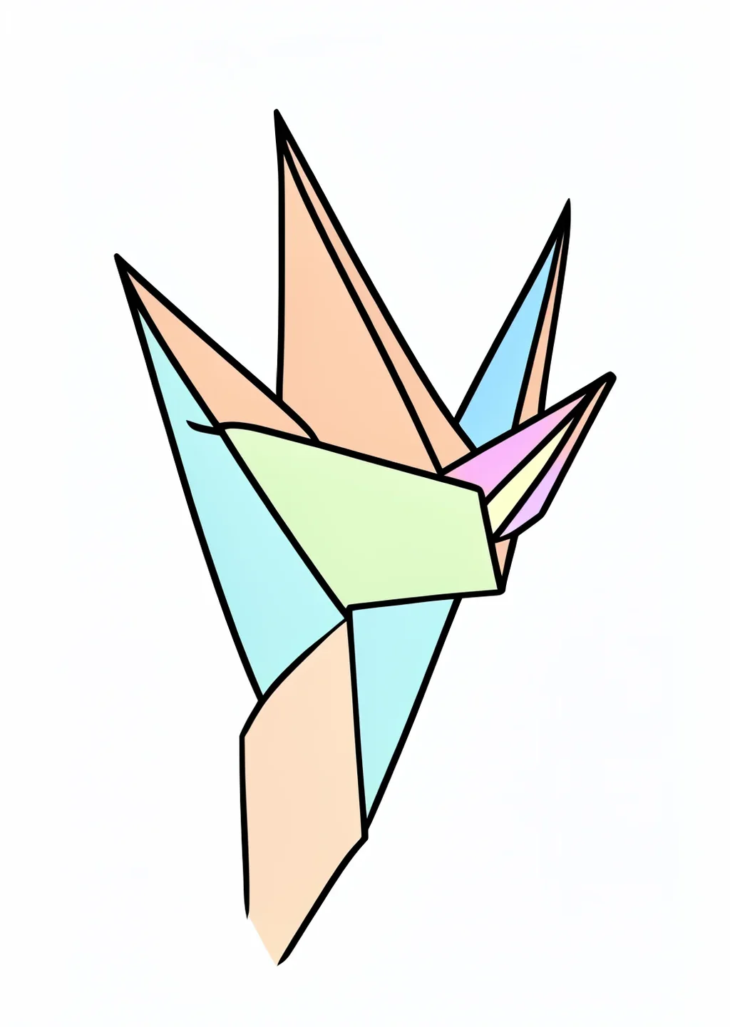 折り鶴の塗り絵の見本