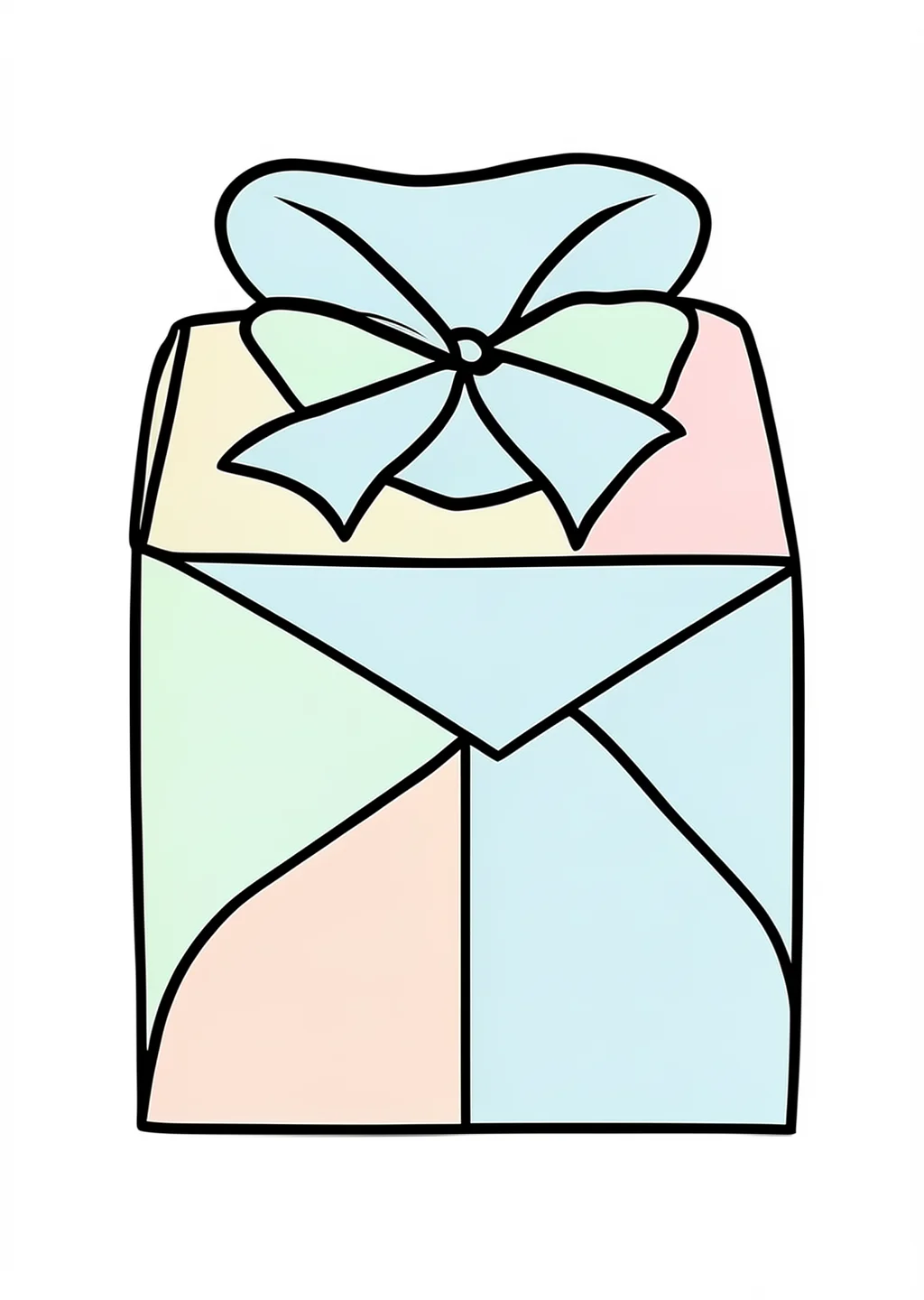 お年玉袋の塗り絵の見本