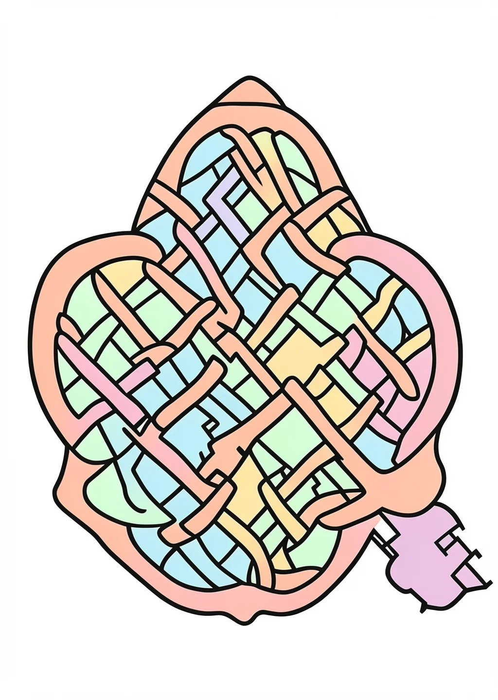 紗綾形文様の塗り絵の見本