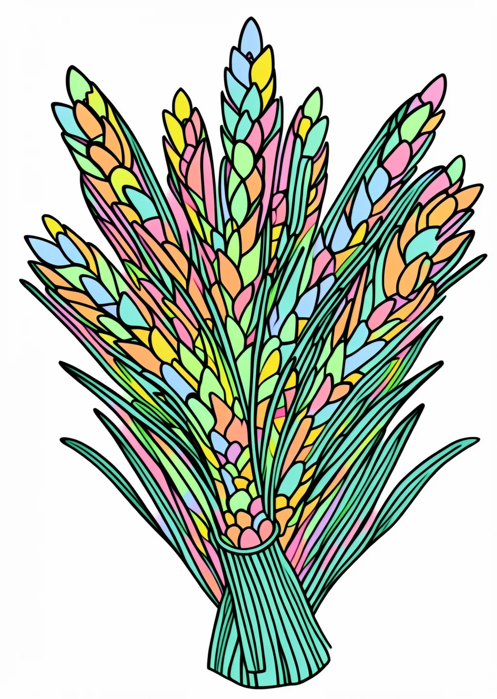 正月飾りの塗り絵の見本