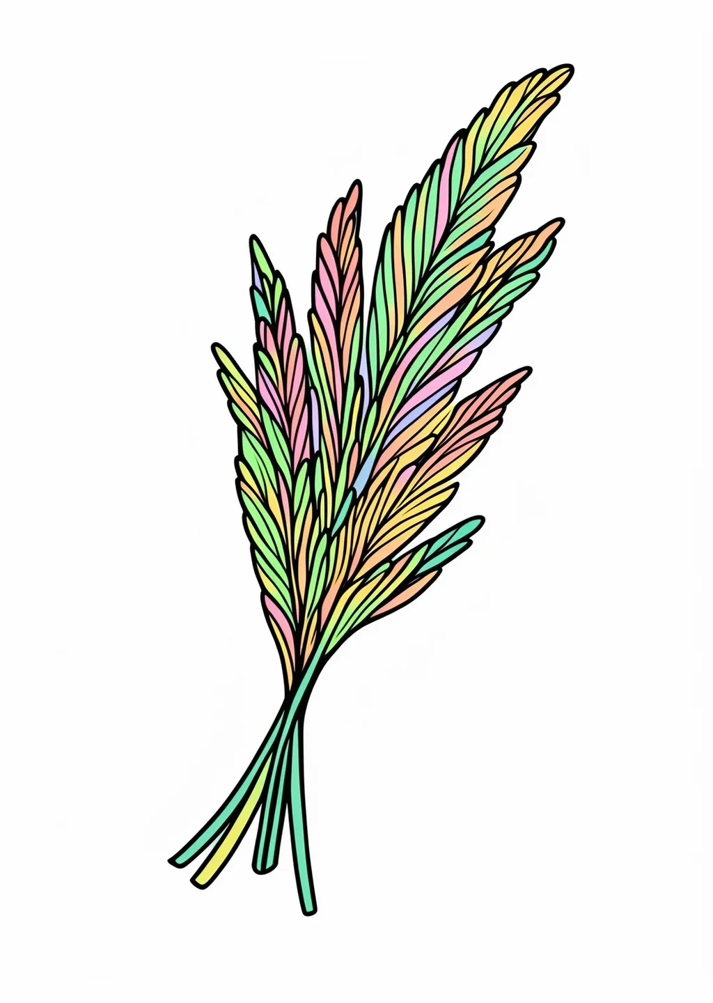 すすきの塗り絵の見本
