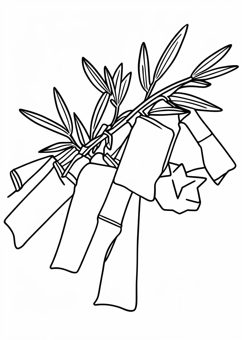 笹飾りの塗り絵(高齢者向け・簡単)