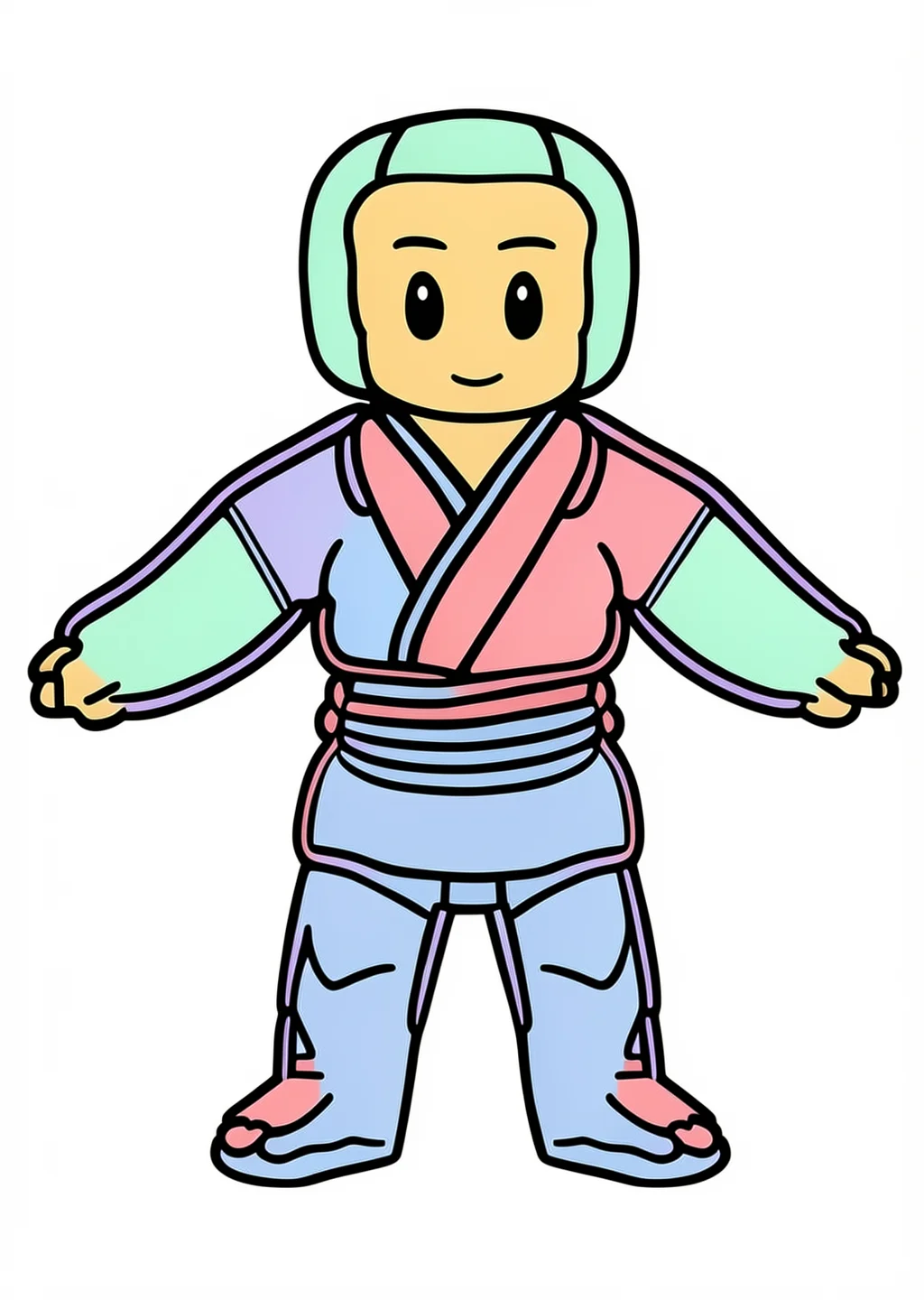 トントン相撲の塗り絵の見本